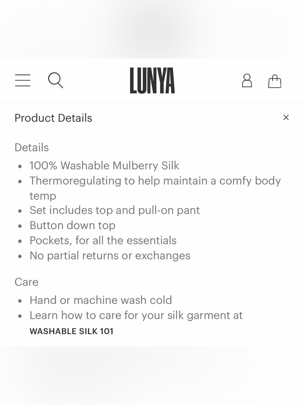 Lunya Washable Silk High Rise Pant Set Immersed Black Palm - Picture 3 of 7